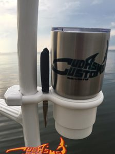 Marine Drink Holder Universal Clamp-on White w Pliers Slot